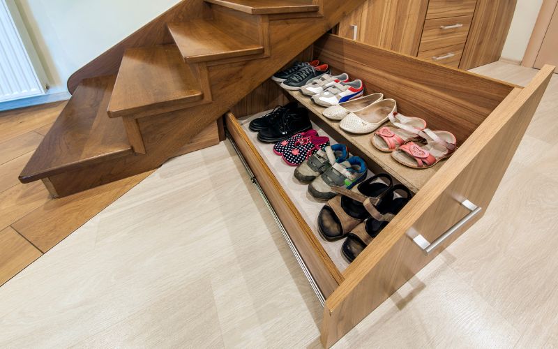 storage under stairs