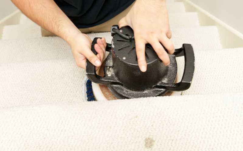 cleaning carpet stairs